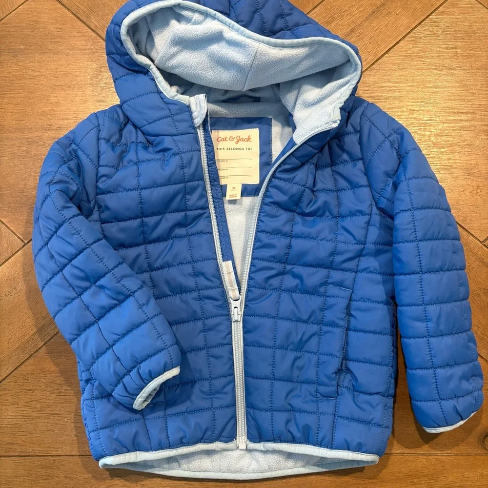Cat & Jack Blue Quilted Kids Jacket Size 4T